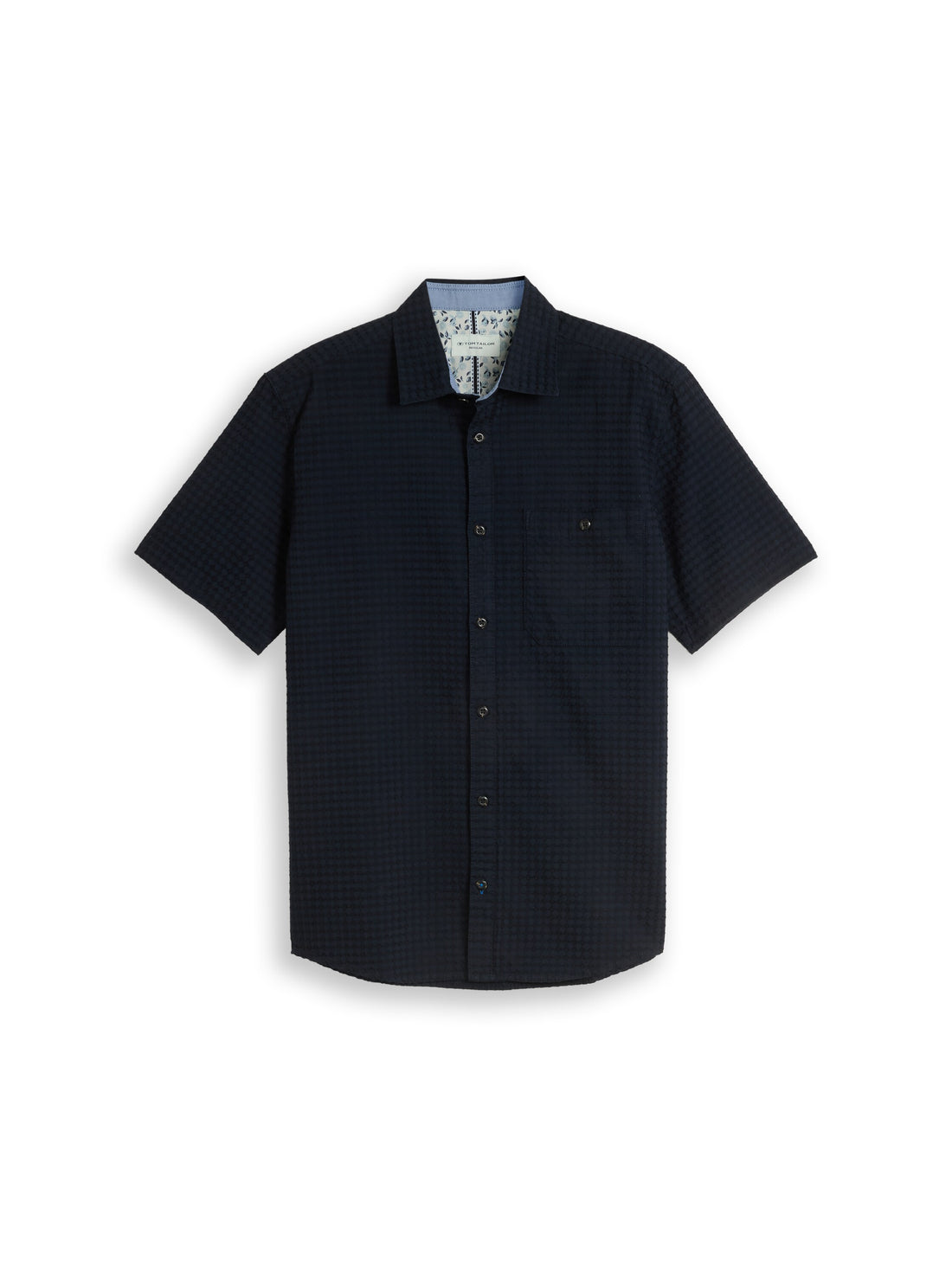 Regular Fit Jacquard Kurzarmhemd aus Baumwolle