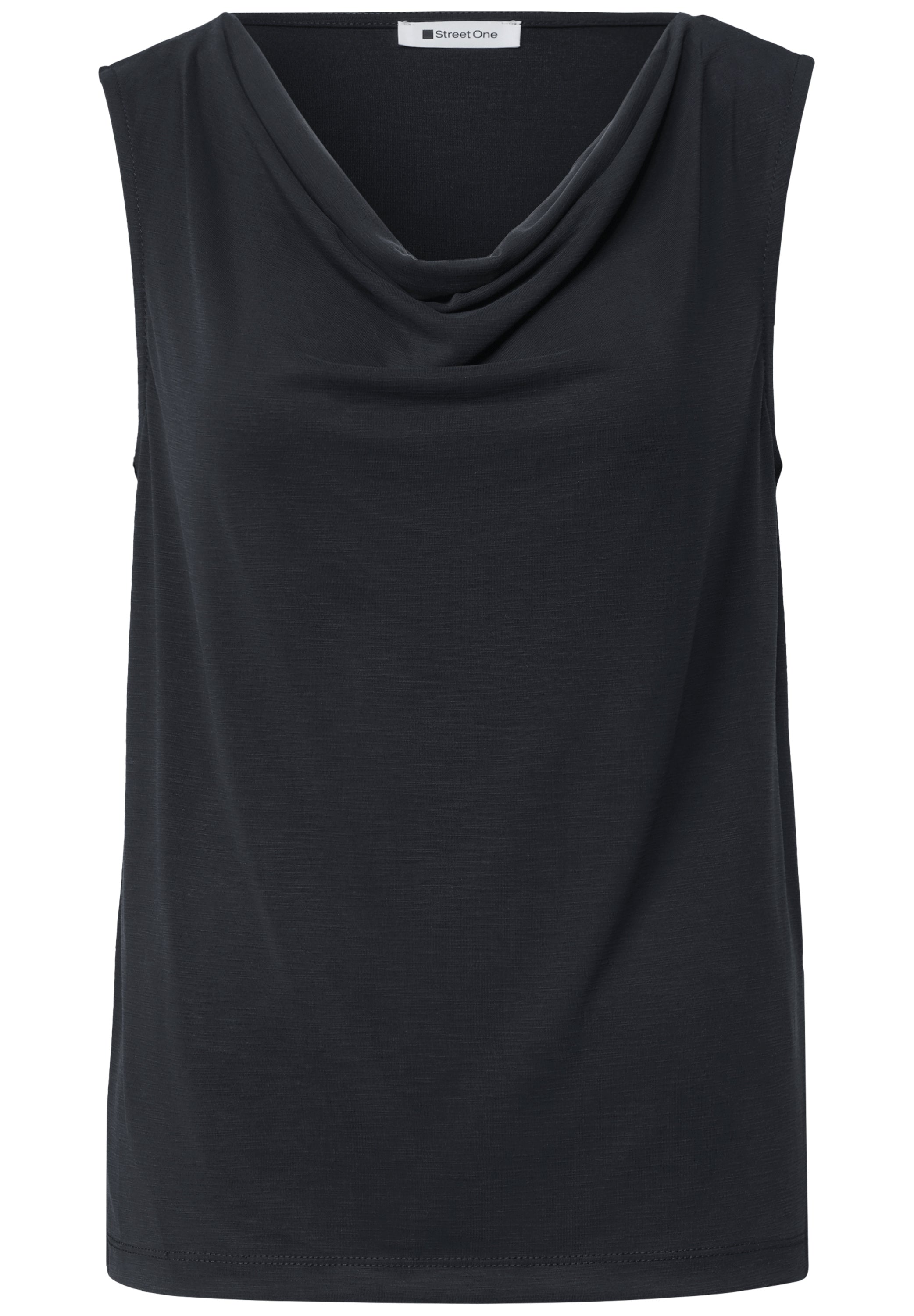 Silk-Look Top mit Wasserfall-Ausschnitt