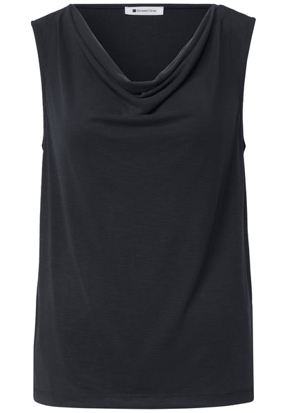 Silk-Look Top mit Wasserfall-Ausschnitt