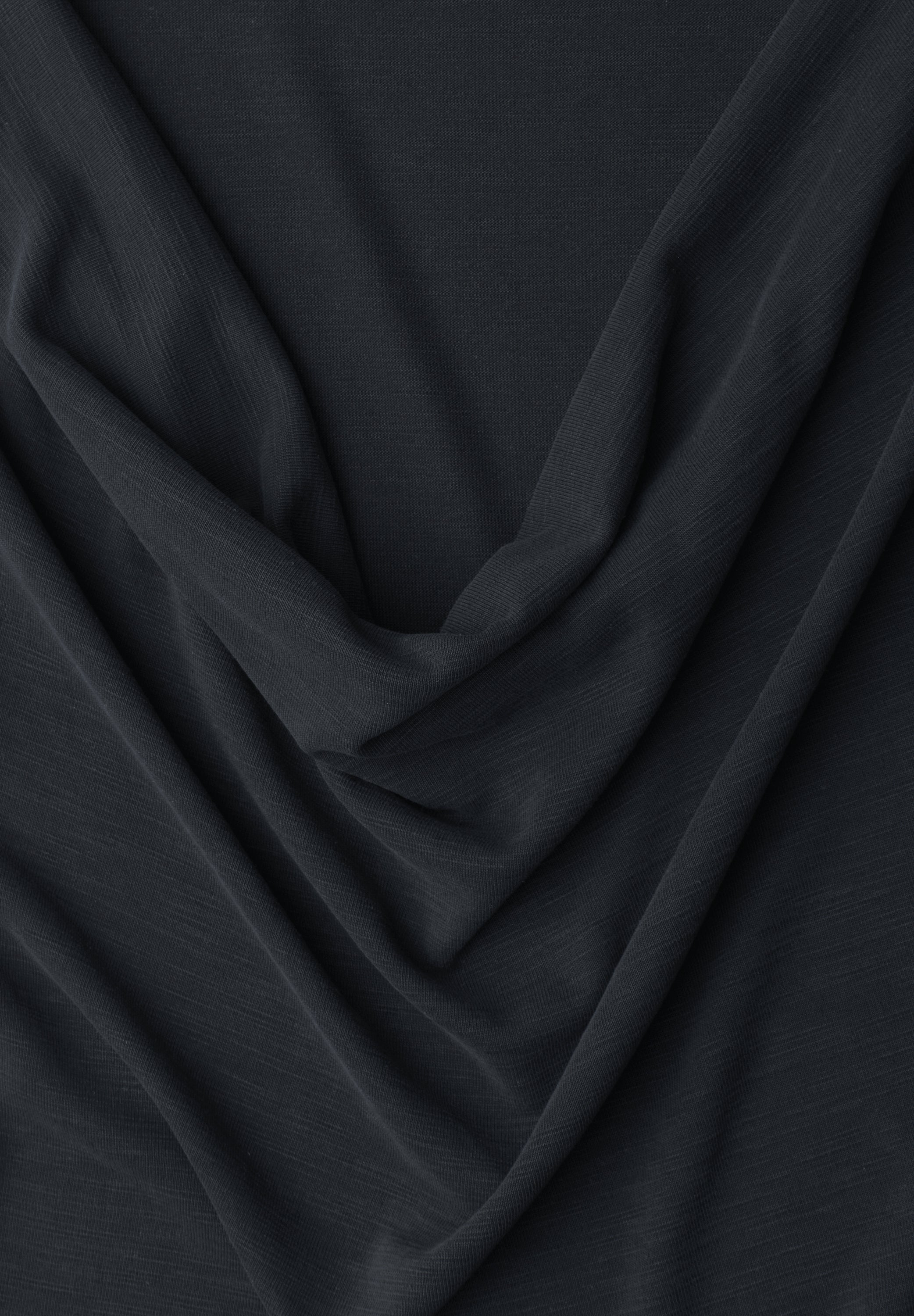 Silk-Look Top mit Wasserfall-Ausschnitt