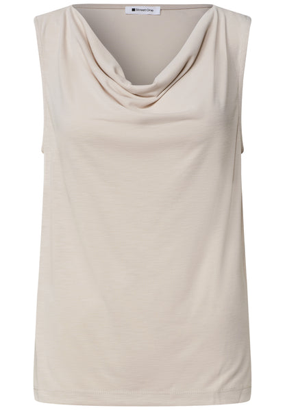 Silk-Look Top mit Wasserfall-Ausschnitt