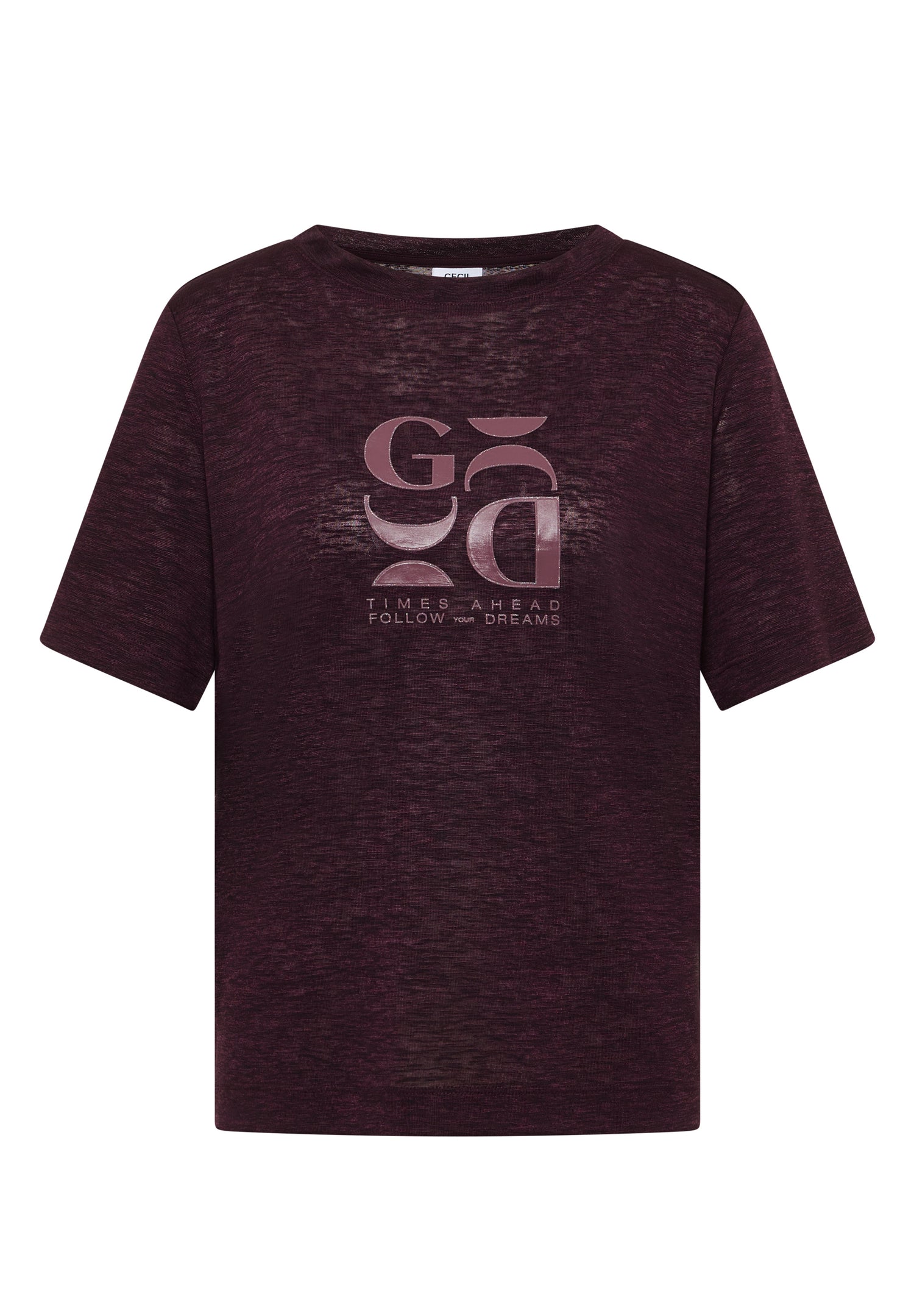 T-Shirt in Leinen-Optik mit Print