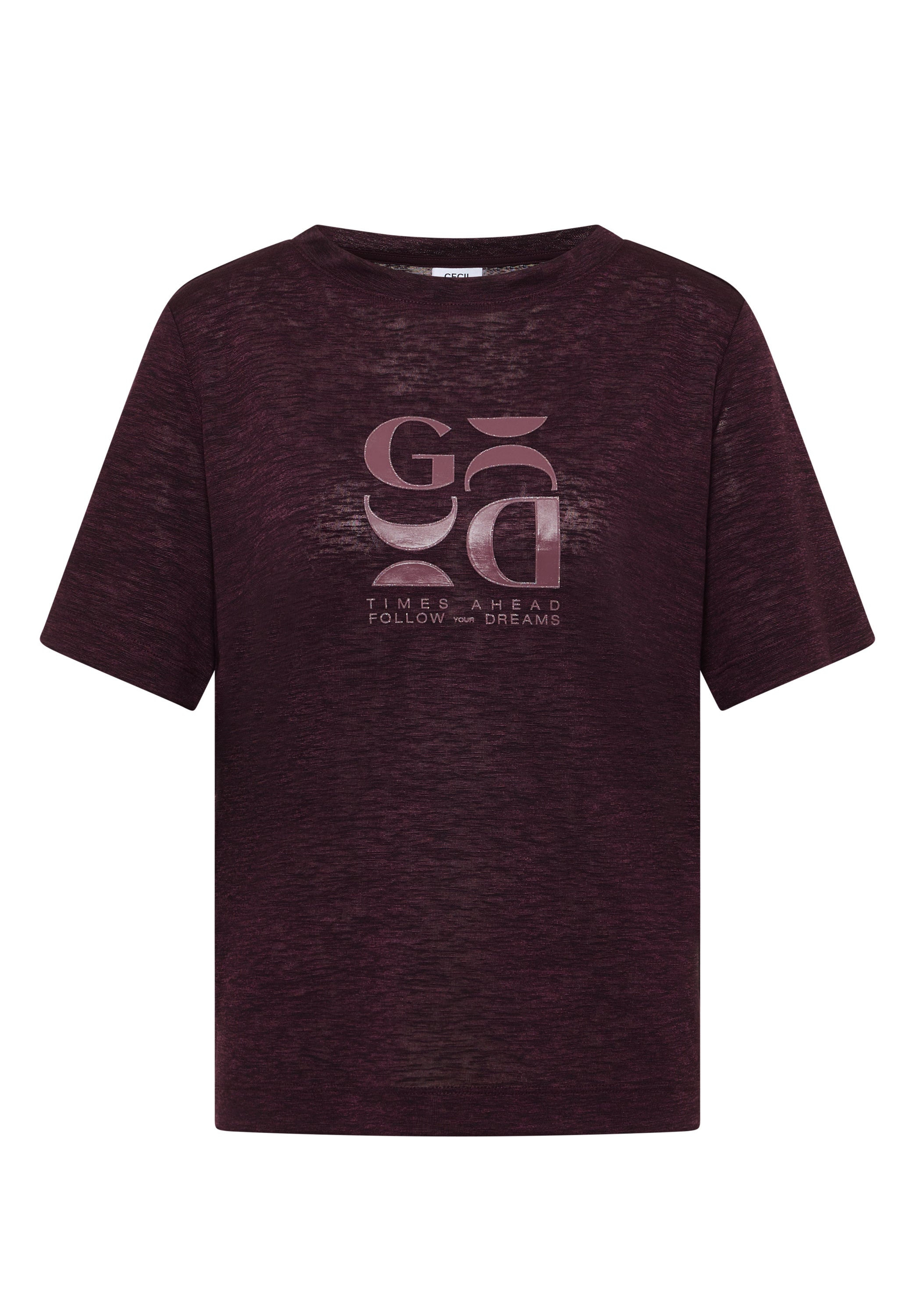 T-Shirt in Leinen-Optik mit Print