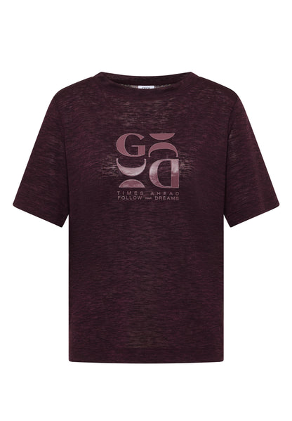 T-Shirt in Leinen-Optik mit Print