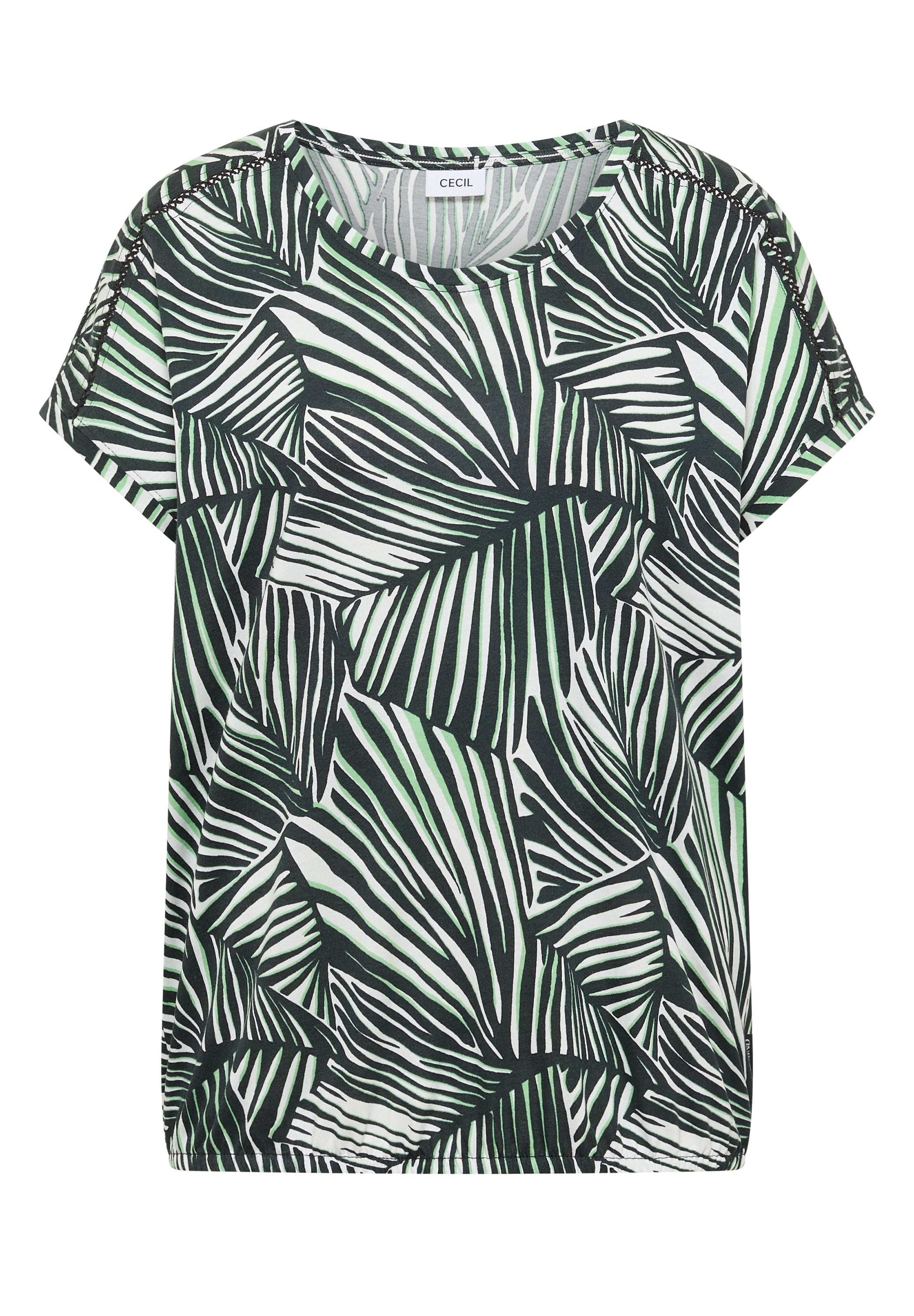T-Shirt mit V-Neck und Spitzendetail
