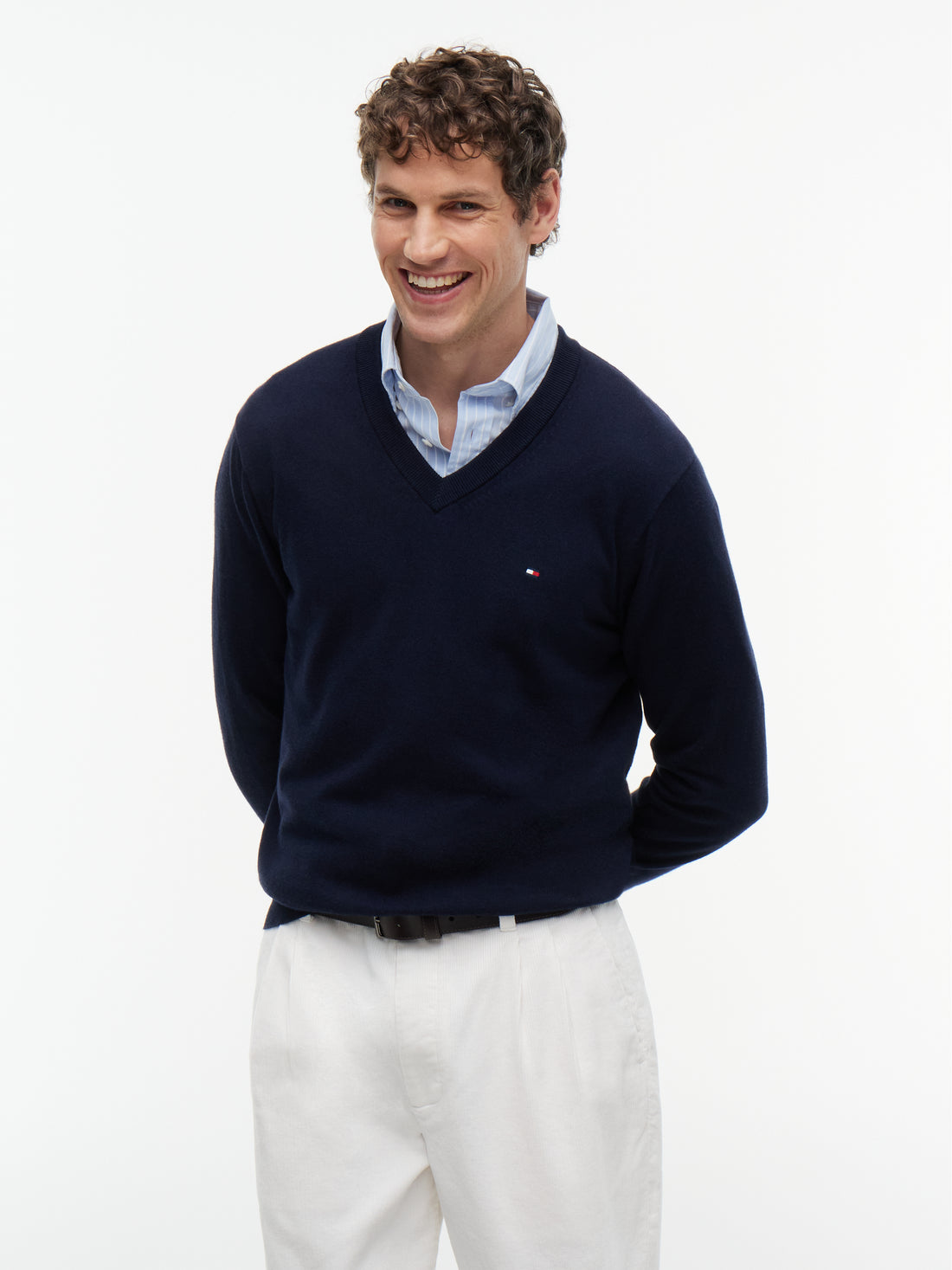 PIMA ORG CTN CASHMERE V NECK