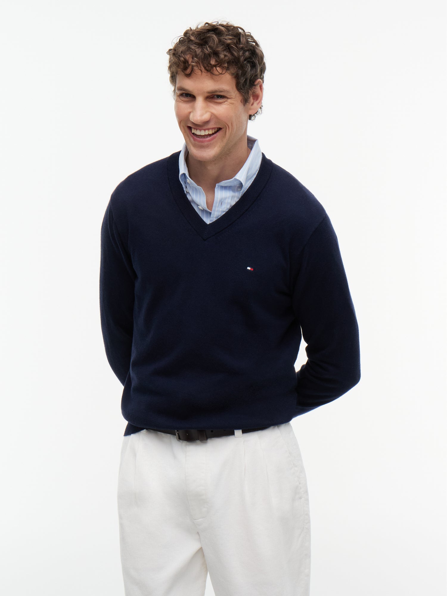 PIMA ORG CTN CASHMERE V NECK
