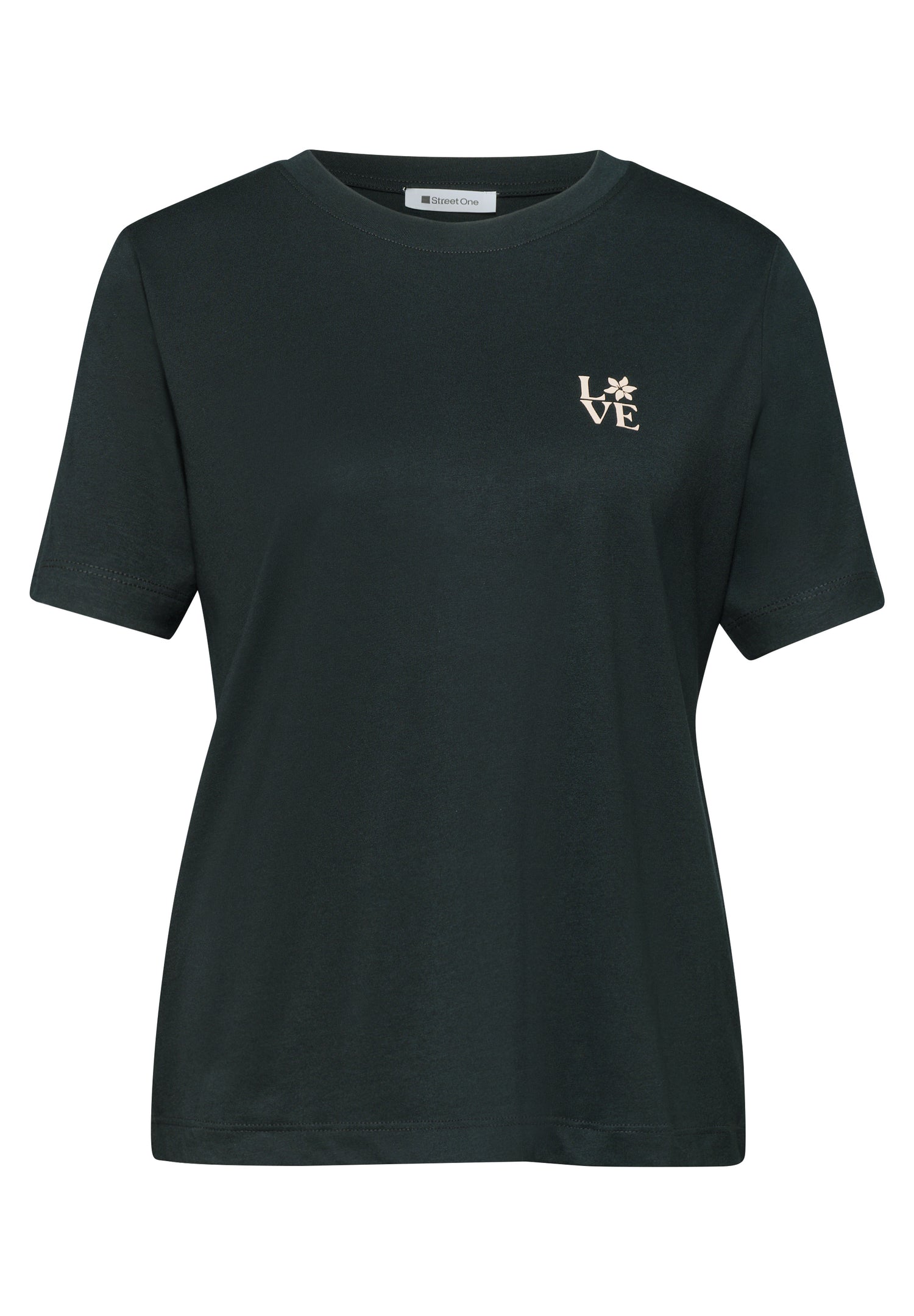 T-Shirt mit Rundhals und Printdetail