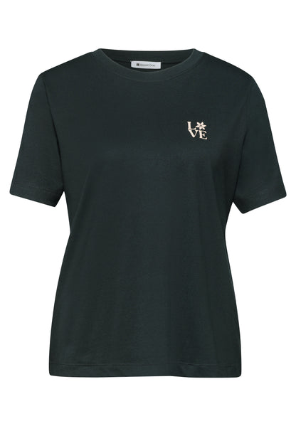 T-Shirt mit Rundhals und Printdetail