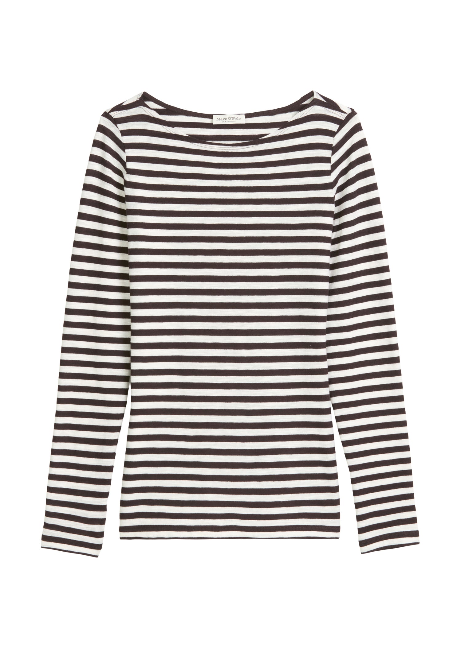 T-shirt, long sleeve, boat neck, striped