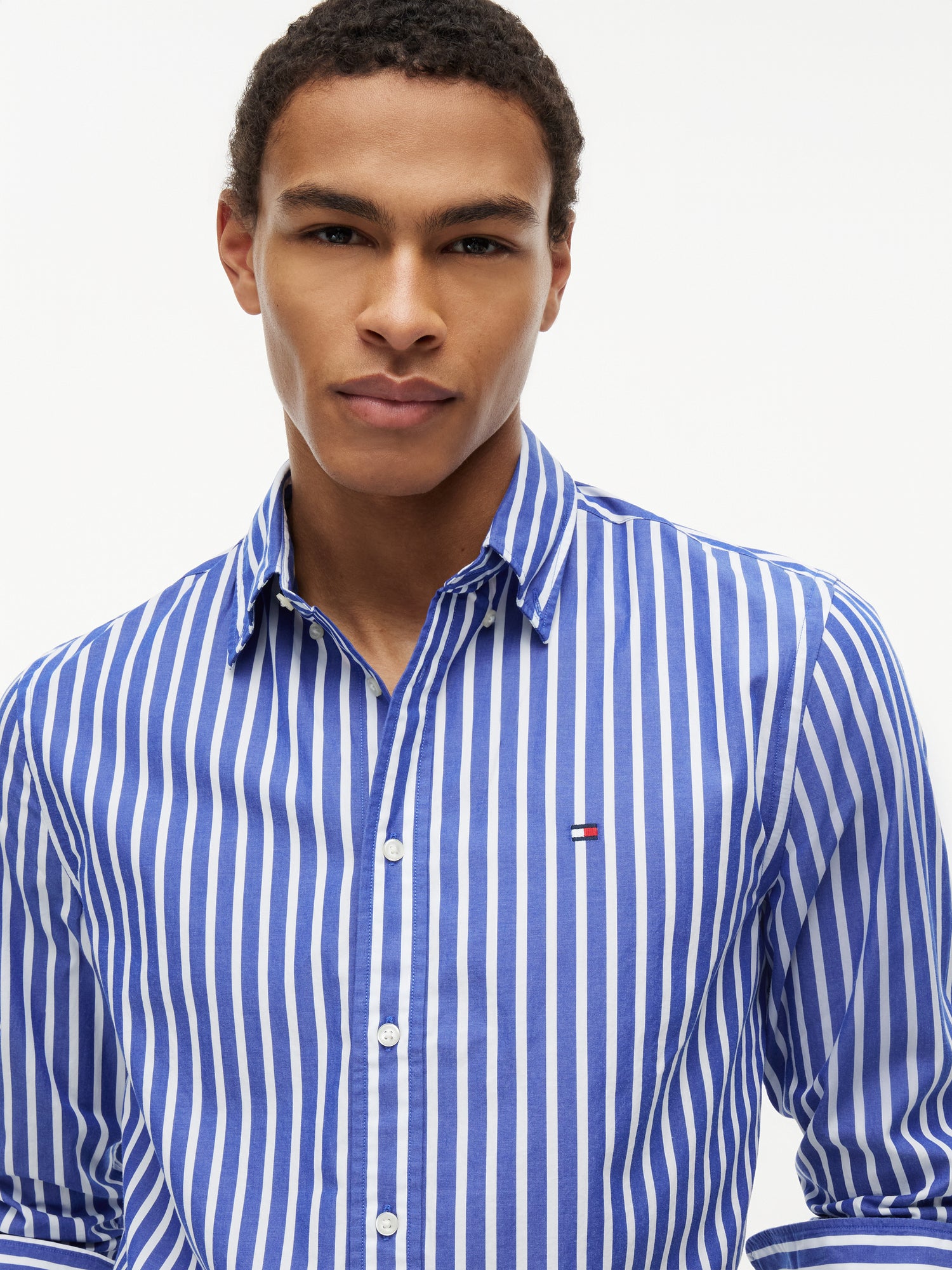 FLEX POPLIN SEASONAL STRIPE SHT