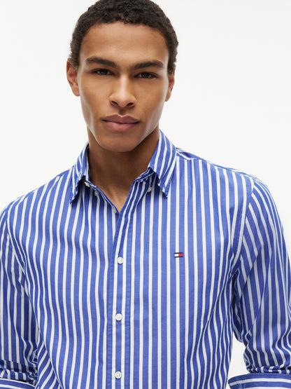 FLEX POPLIN SEASONAL STRIPE SHT