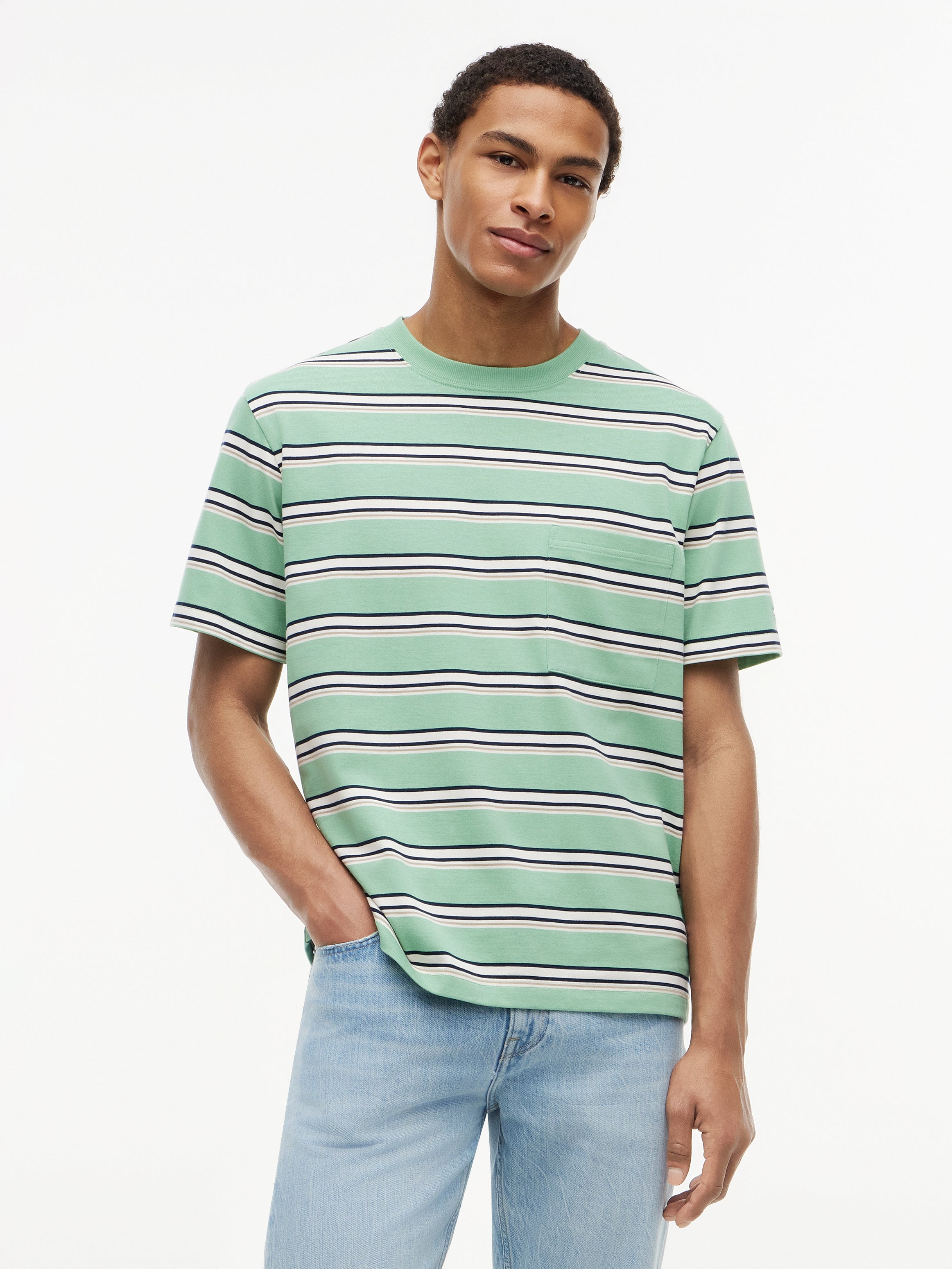 YARN DYE MULTISTRIPE RELAXED TEE