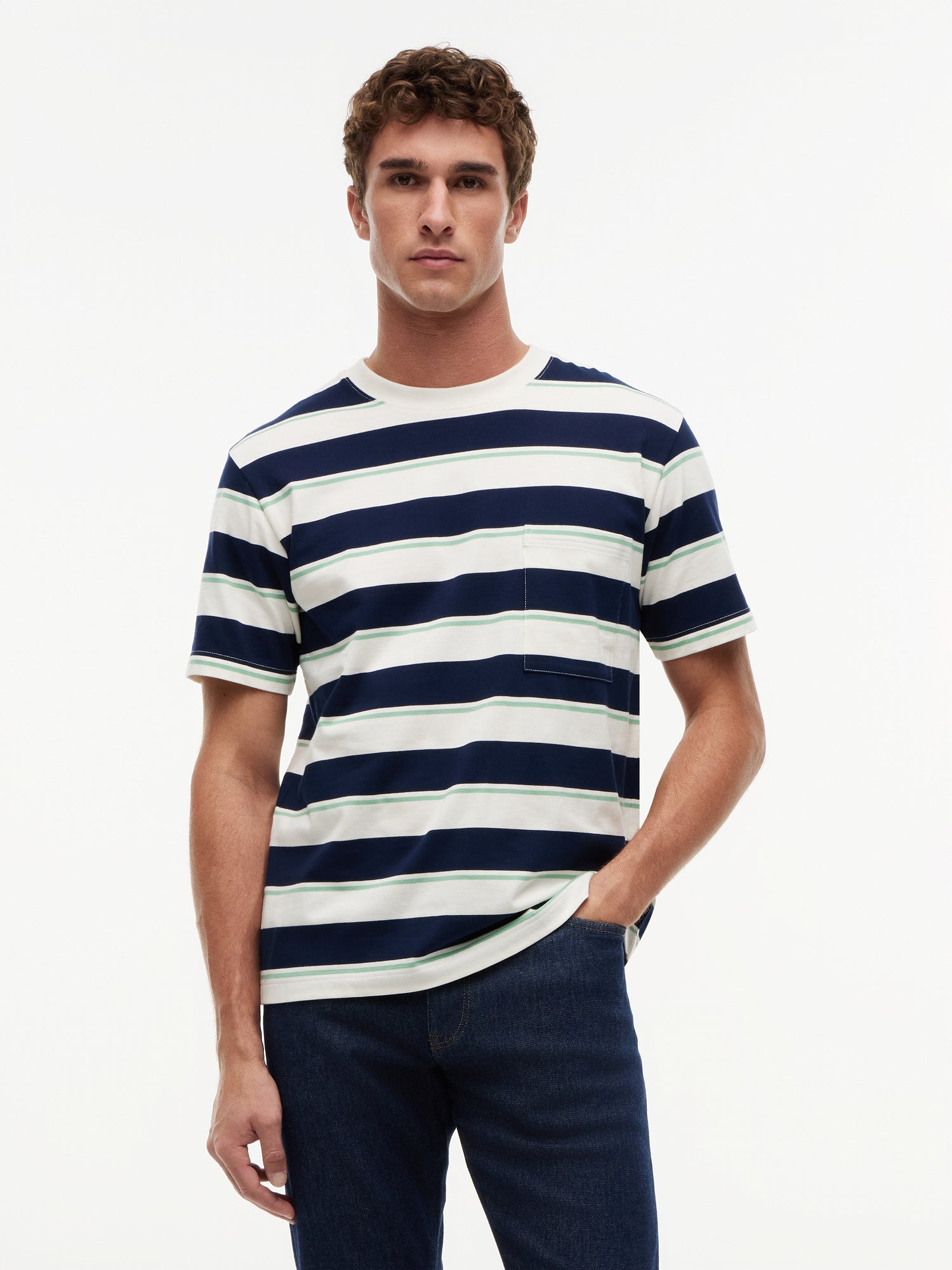 YARN DYE MULTISTRIPE RELAXED TEE