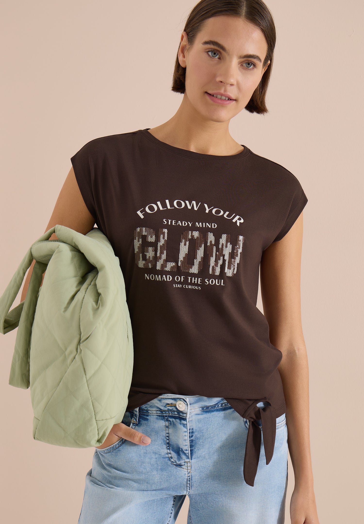 Dropped Shoulder Shirt mit Knotendetail