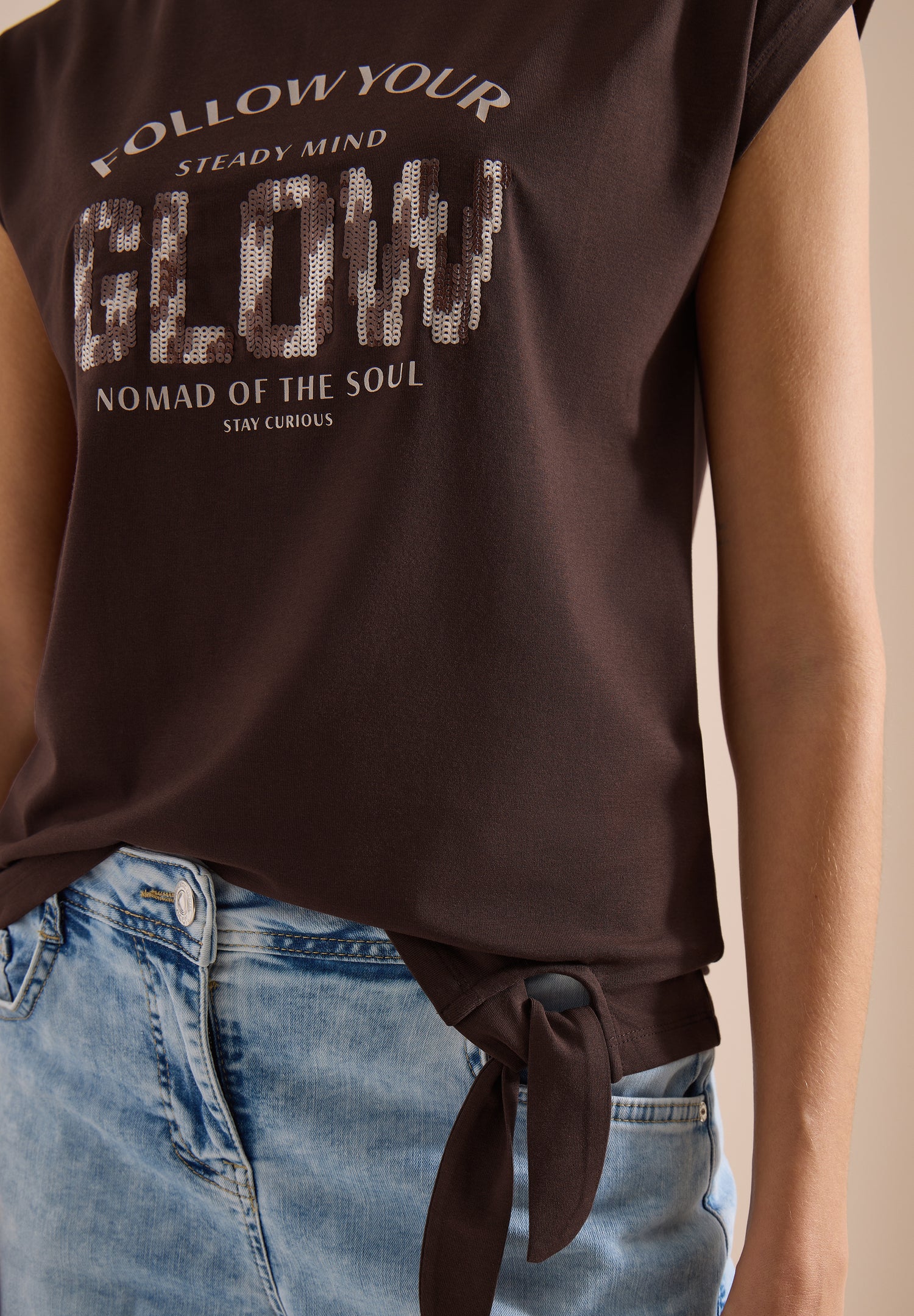 Dropped Shoulder Shirt mit Knotendetail