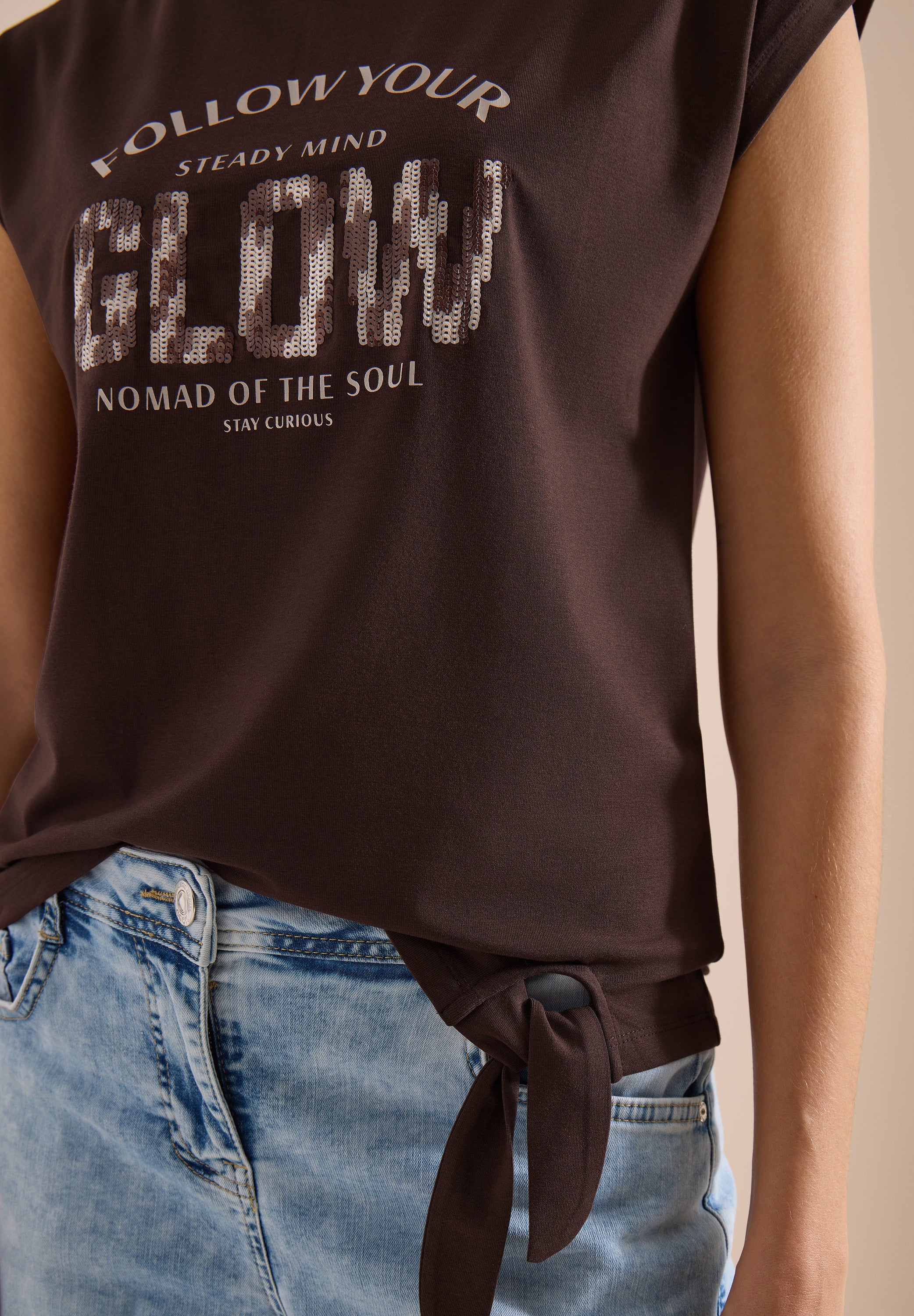 Dropped Shoulder Shirt mit Knotendetail