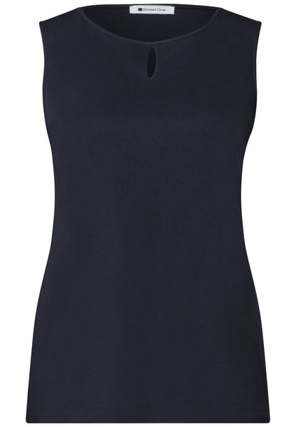 Top mit Rundhals und Cut-Out-Detail