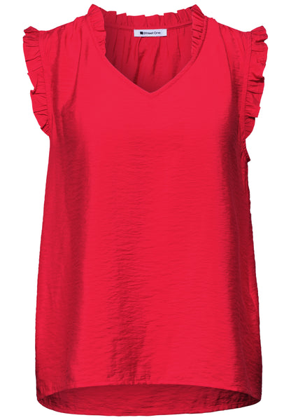 Blusentop mit V-Neck und Rüschen
