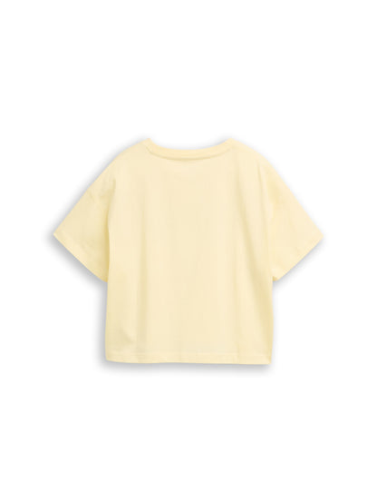 Cropped T-Shirt mit Glitzer-Print