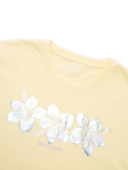 Cropped T-Shirt mit Glitzer-Print
