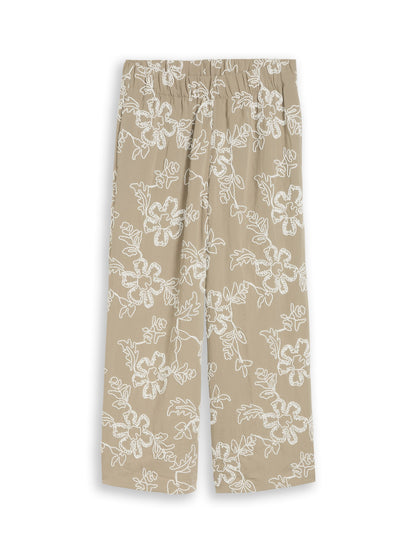 Culotte Hose mit Blumen-Stickerei