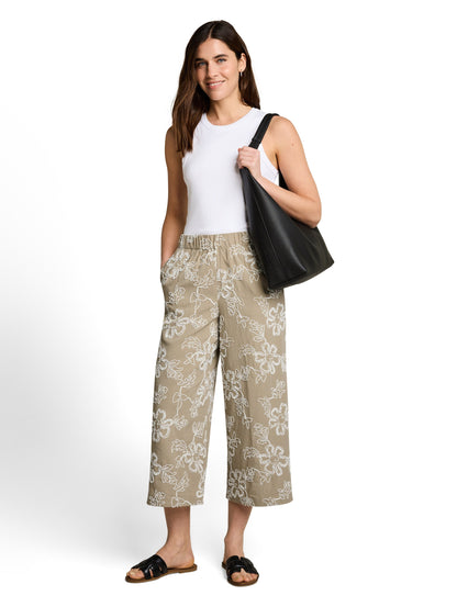 Culotte Hose mit Blumen-Stickerei