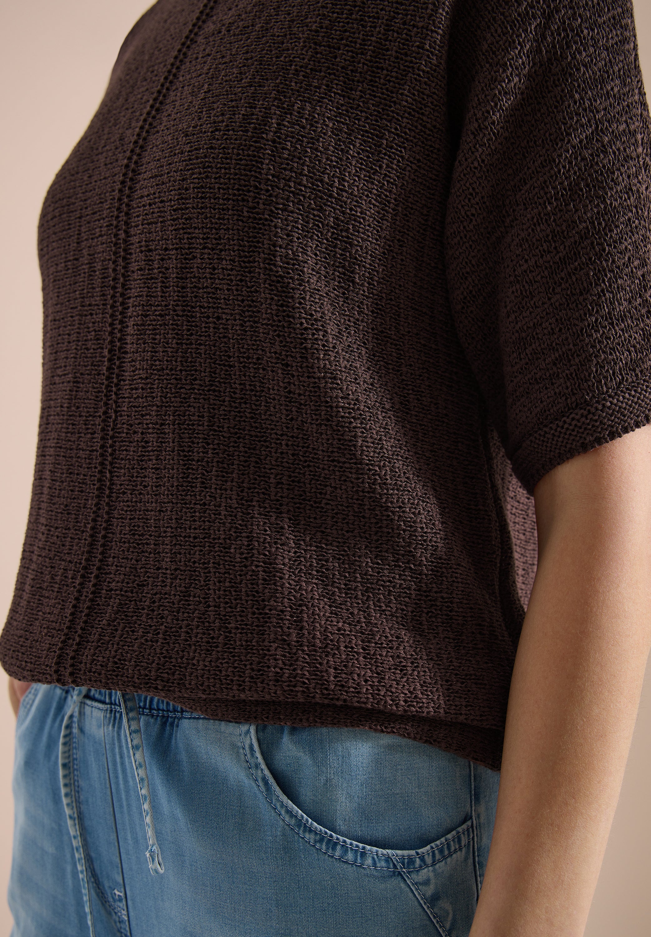 Dolman Pullover mit U-Boot-Ausschnitt