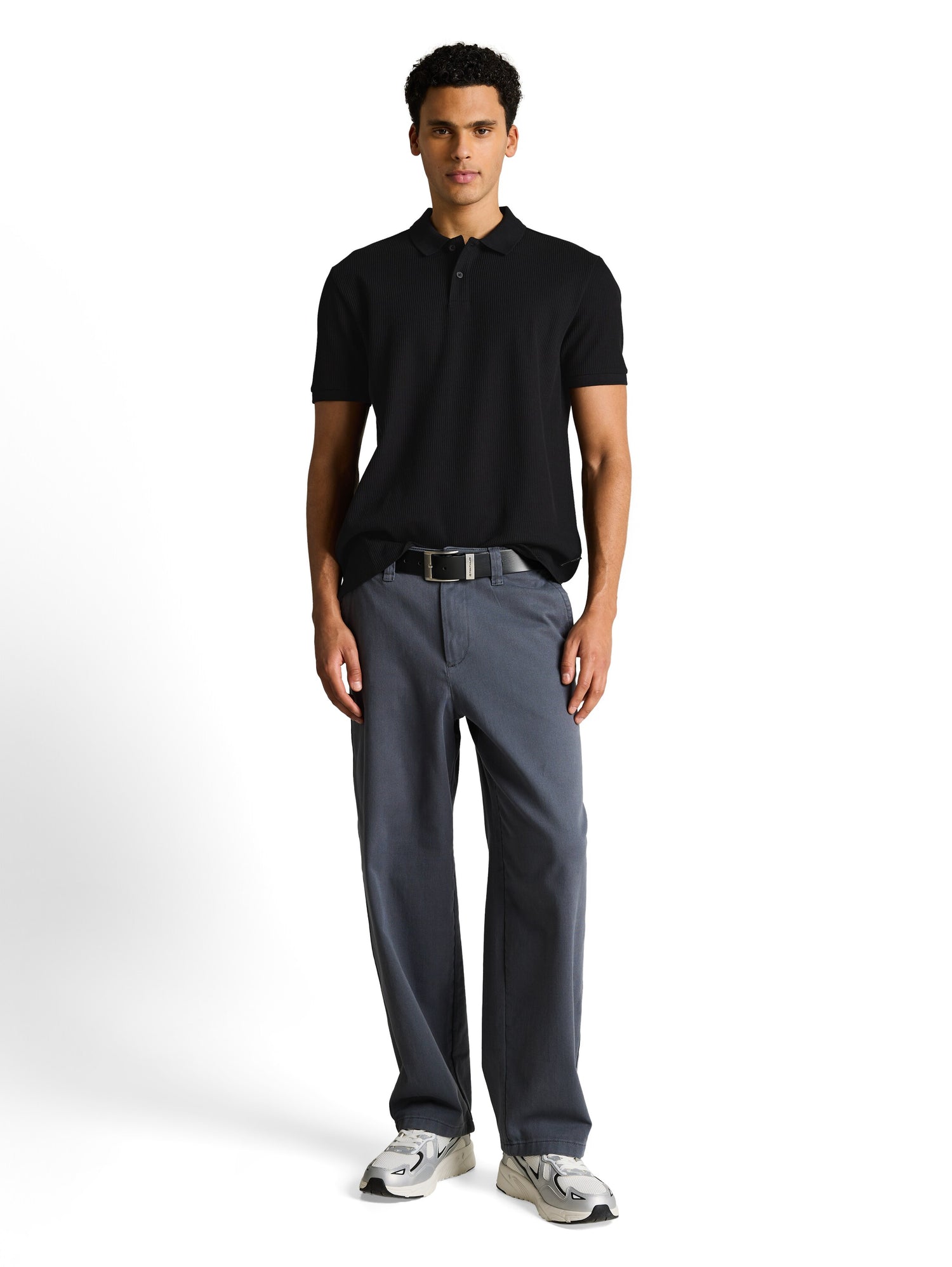 Poloshirt mit Rippstruktur