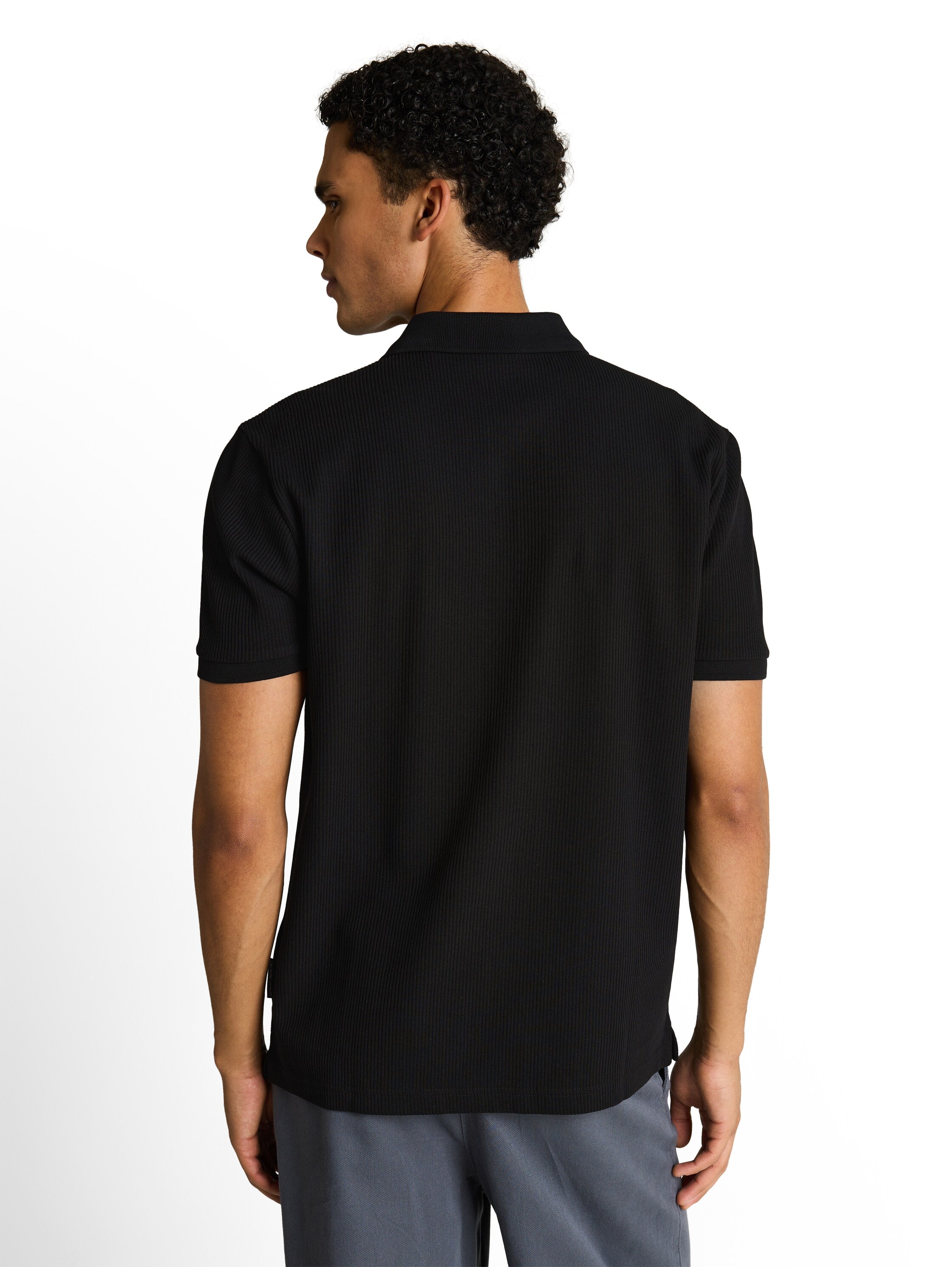 Poloshirt mit Rippstruktur