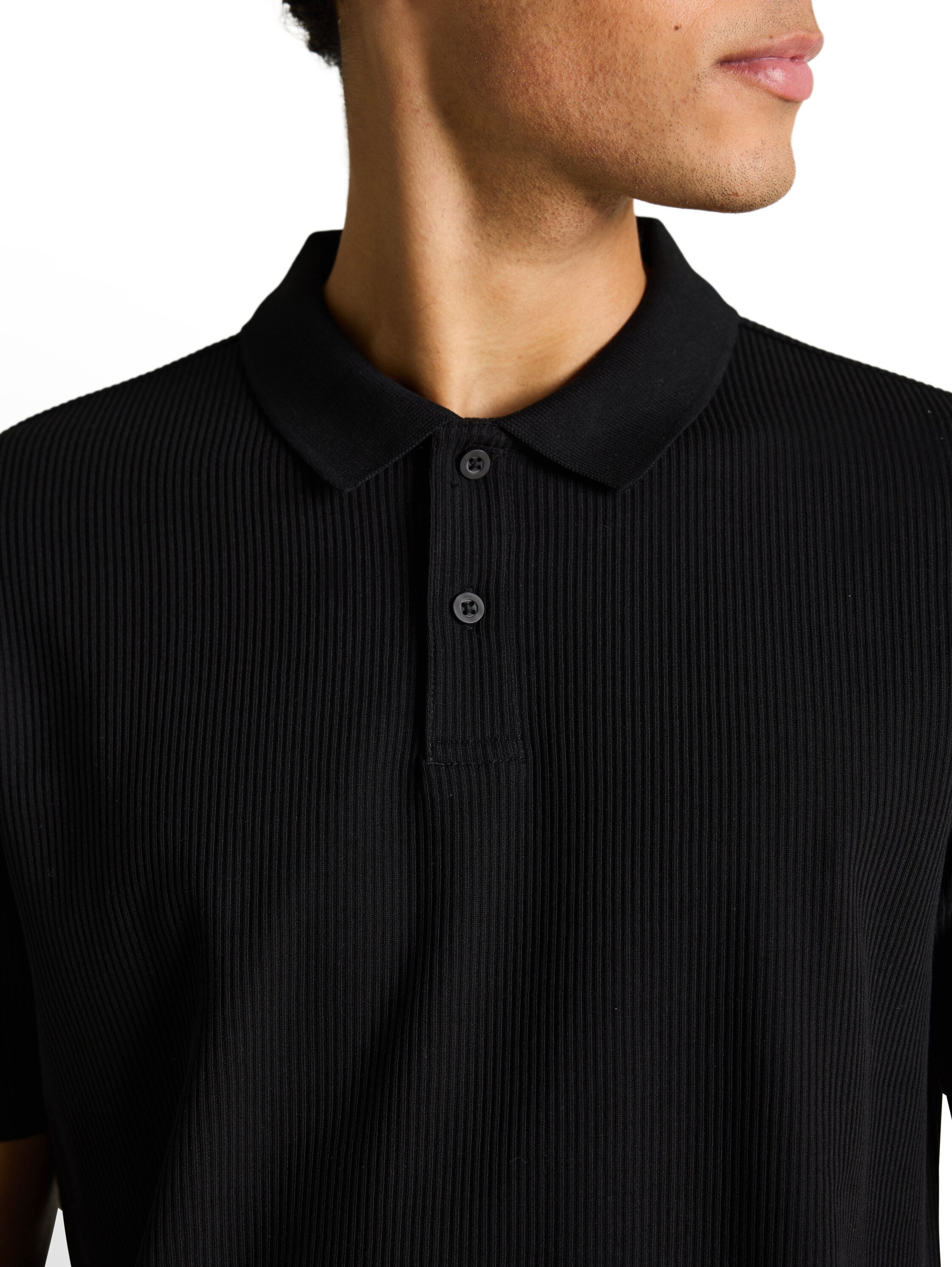 Poloshirt mit Rippstruktur