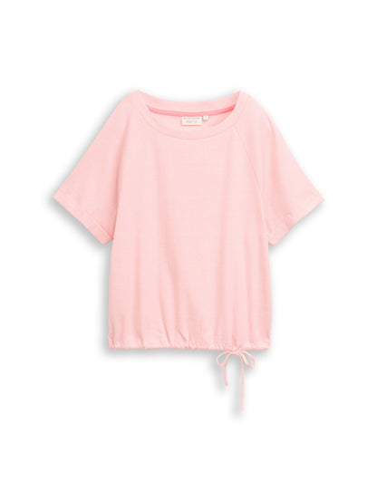 T-Shirt mit Kordelzug und Streifen