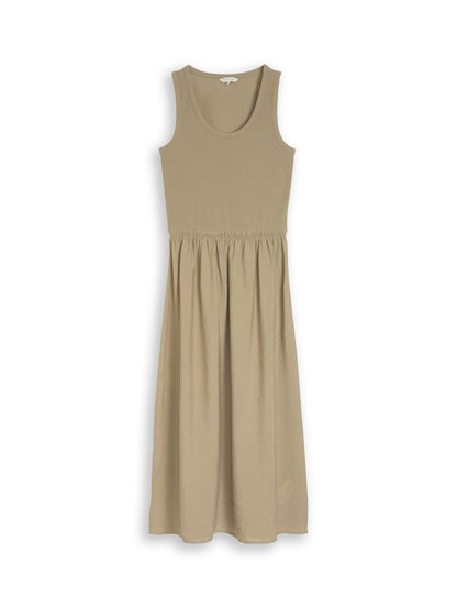 2-in-1 Midi-Kleid im Materialmix