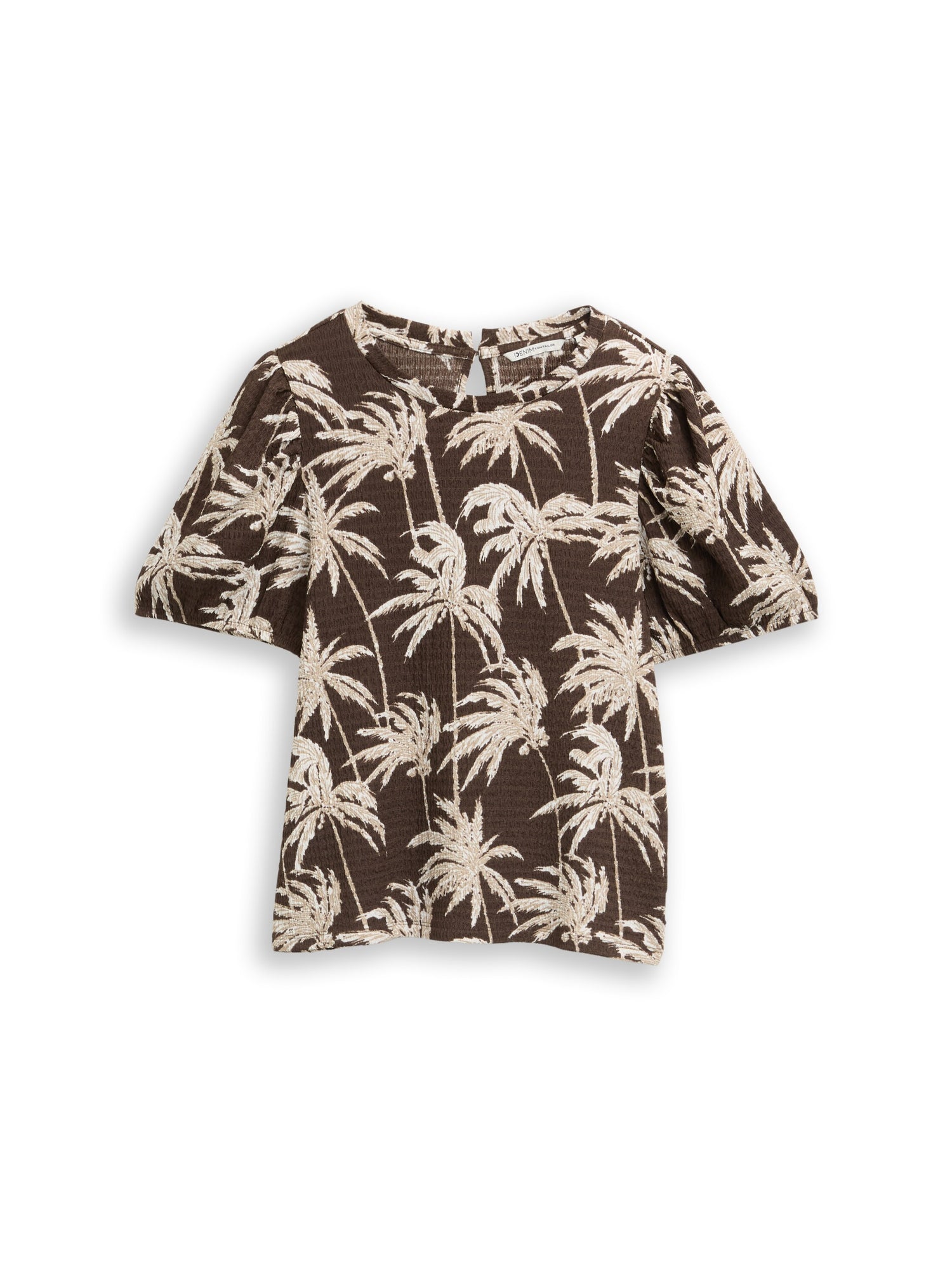 Crinkle T-Shirt mit Ballonärmeln