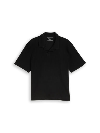 Relaxed Fit Poloshirt mit Waffelstruktur