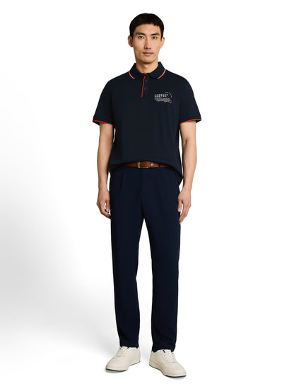 Jersey Poloshirt mit Print