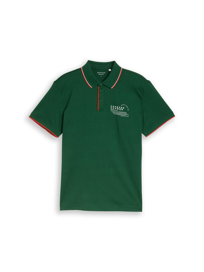 Jersey Poloshirt mit Print