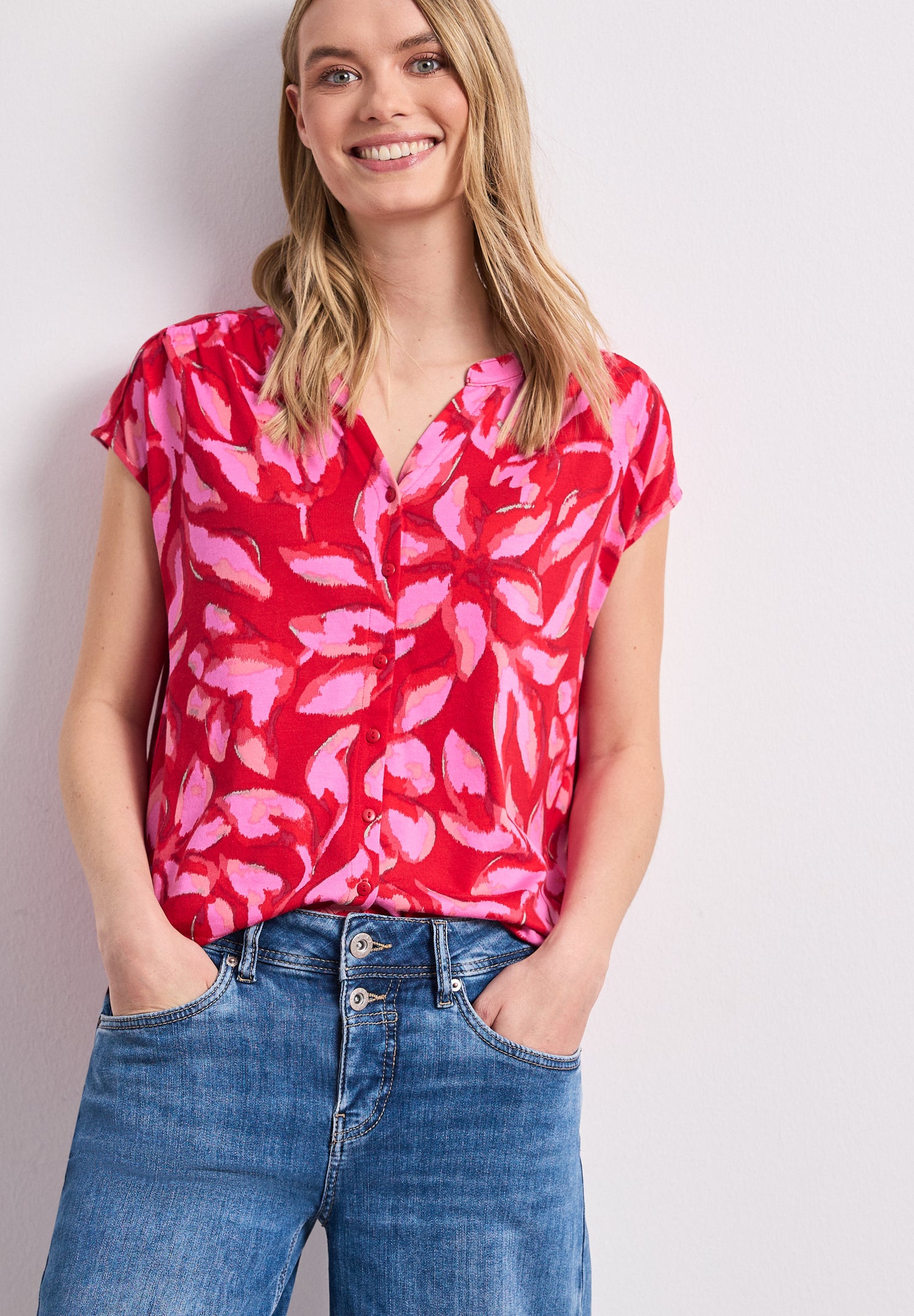 Shirt mit Knopfleiste und Print