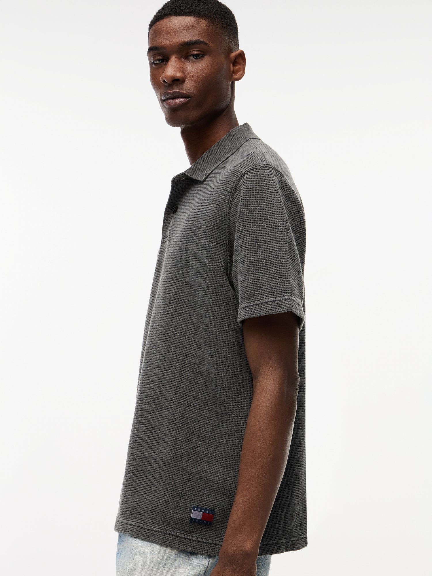 TJM REG WASHED WAFFLE POLO EXT