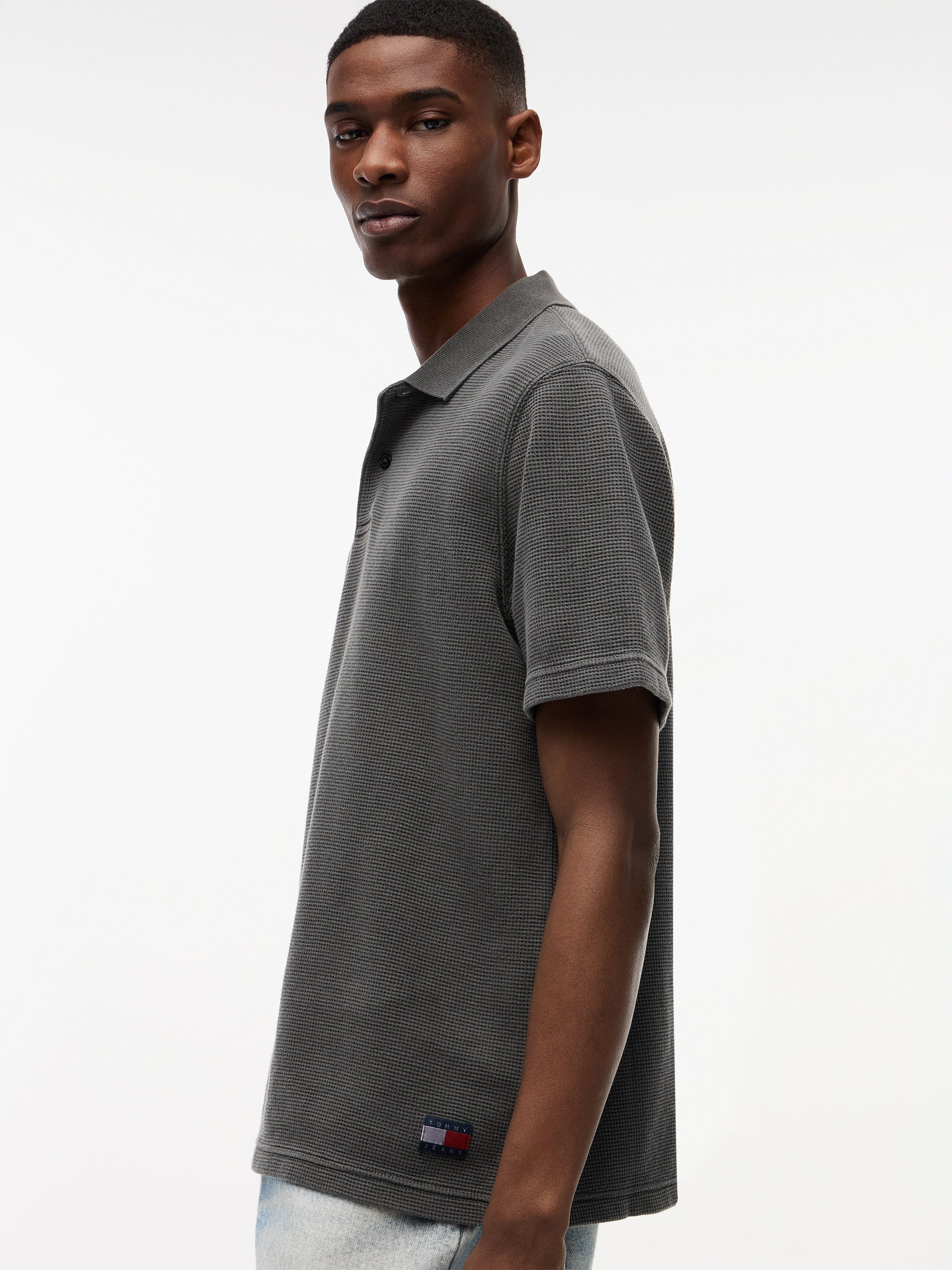 TJM REG WASHED WAFFLE POLO EXT