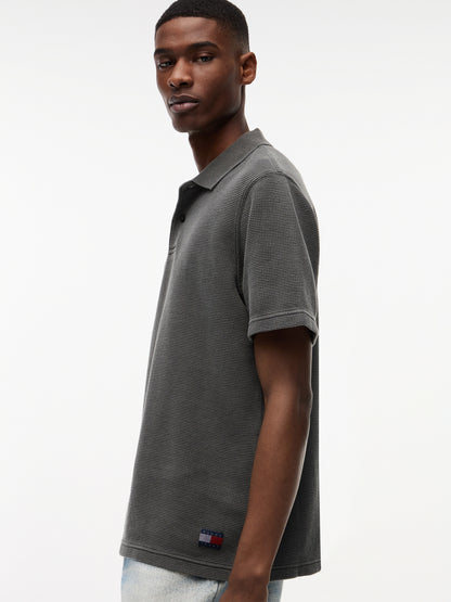 TJM REG WASHED WAFFLE POLO EXT