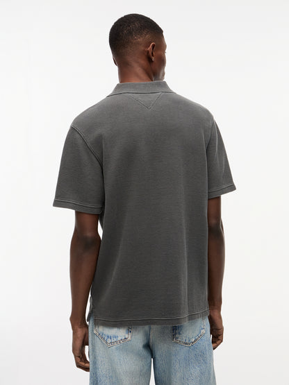 TJM REG WASHED WAFFLE POLO EXT