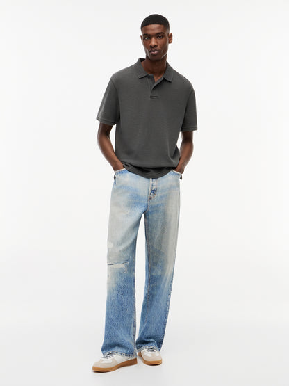 TJM REG WASHED WAFFLE POLO EXT