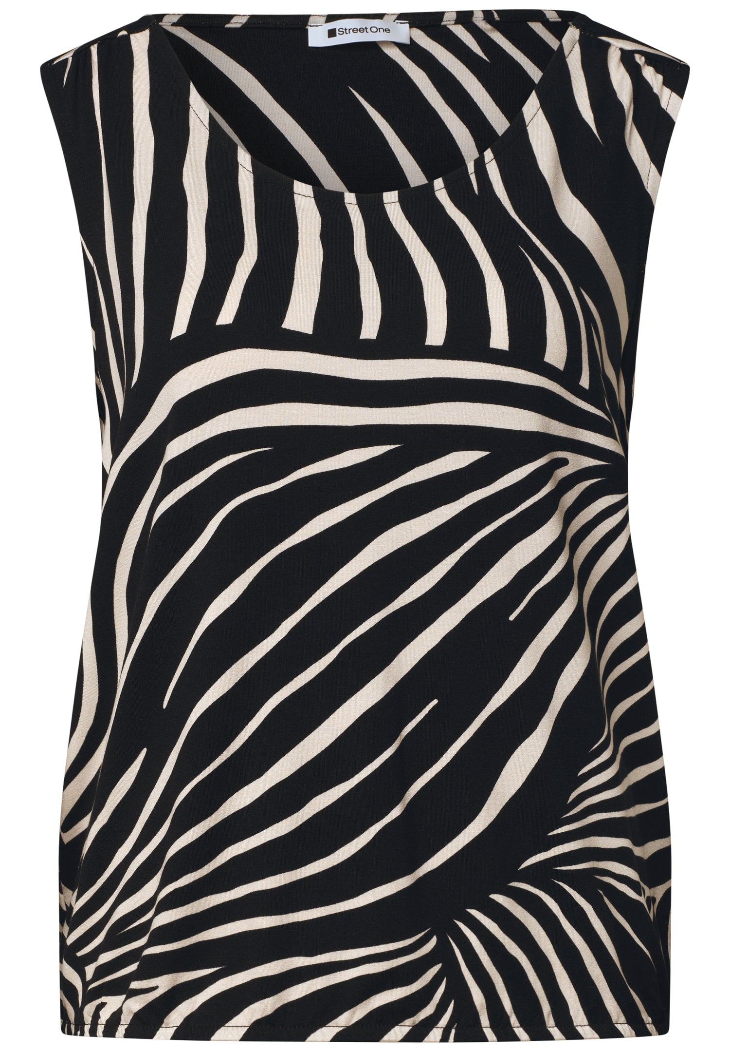 Top mit V-Neck und Elastiksaum