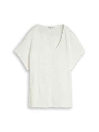 Loose Fit T-Shirt im Material-Mix