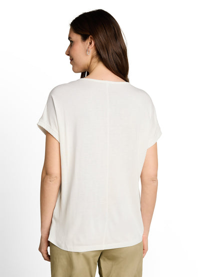 Loose Fit T-Shirt im Material-Mix
