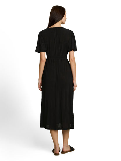 Midi-Kleid in Plissee-Optik