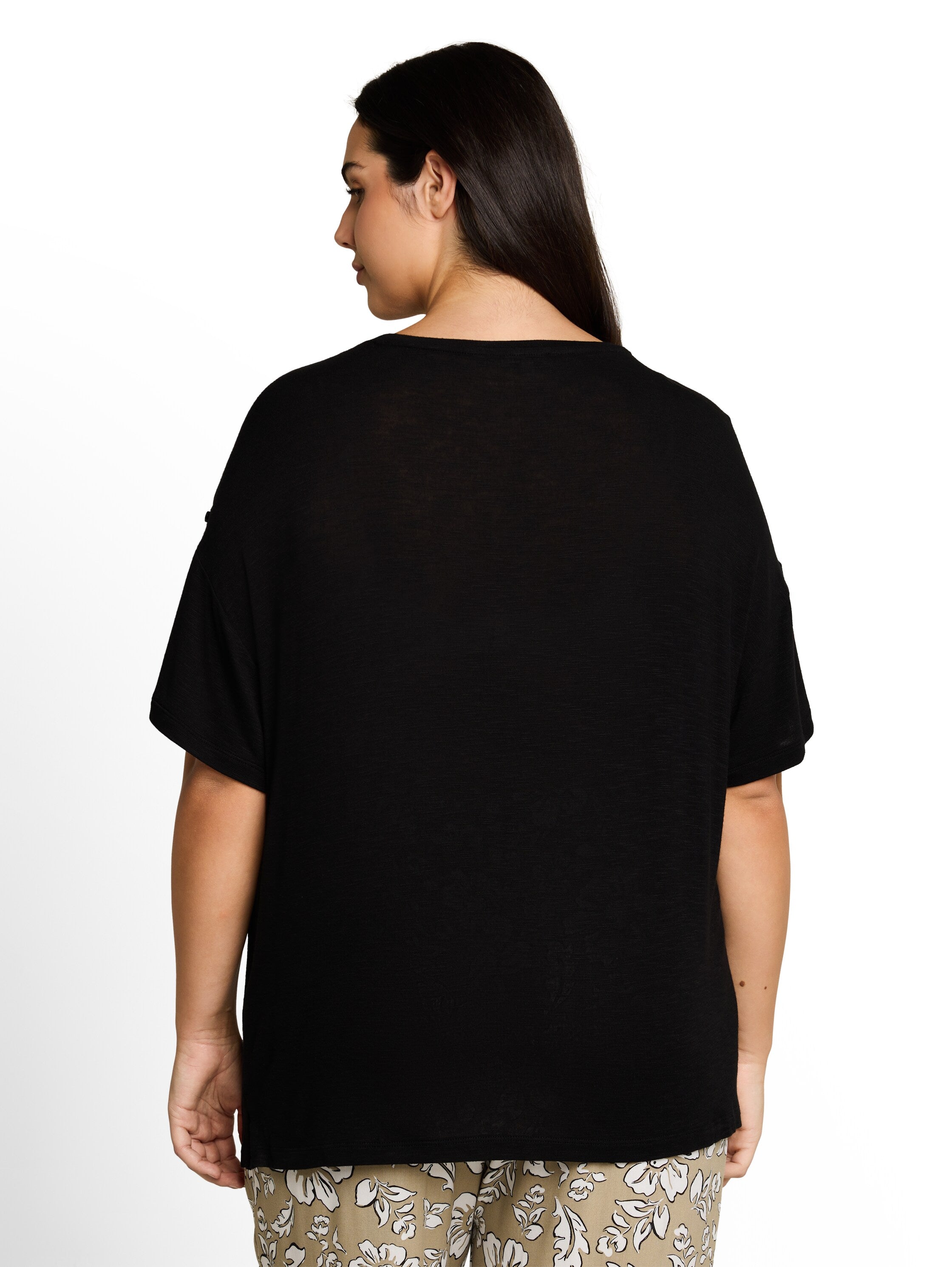 Plus Size - T-Shirt mit Turn-Up-Funktion