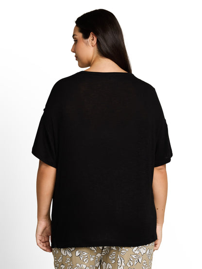 Plus Size - T-Shirt mit Turn-Up-Funktion