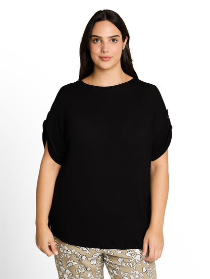 Plus Size - T-Shirt mit Turn-Up-Funktion